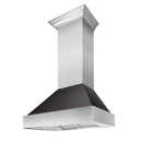 ZLINE 30 in. Ducted Satin Stainless Steel Wall Mount Range Hood with Oil Rubbed Bronze Shell (8654ORB-30)