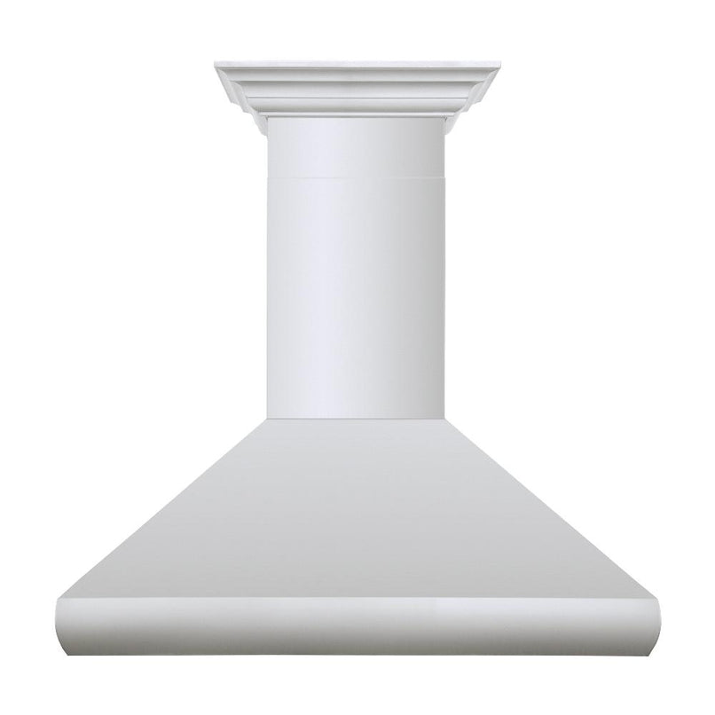 ZLINE 30 in. Professional Convertible Vent Wall Mount Range Hood in Stainless Steel with Crown Molding (587CRN-30) front.
