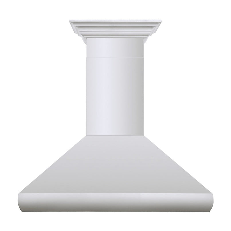 ZLINE 36 in. Professional Convertible Vent Wall Mount Range Hood in Stainless Steel with Crown Molding (587CRN-36) front.