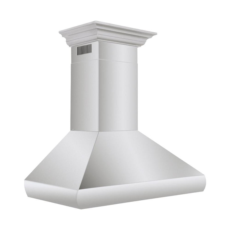 ZLINE 30 in. Professional Convertible Vent Wall Mount Range Hood in Stainless Steel with Crown Molding (587CRN-30) side.