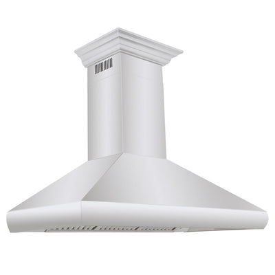 ZLINE 48 in. Professional Convertible Vent Wall Mount Range Hood in Stainless Steel with Crown Molding (587CRN-48)