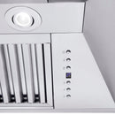 ZLINE 60 in. Professional Convertible Vent Wall Mount Range Hood in Stainless Steel with Crown Molding (597CRN-60) built-in lighting.