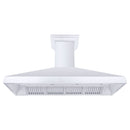 ZLINE 60 in. Professional Convertible Vent Wall Mount Range Hood in Stainless Steel with Crown Molding (597CRN-60) front, under.