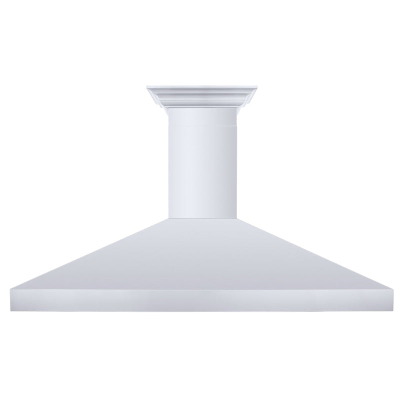 ZLINE 60 in. Professional Convertible Vent Wall Mount Range Hood in Stainless Steel with Crown Molding (597CRN-60) front.