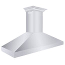 ZLINE 60 in. Professional Convertible Vent Wall Mount Range Hood in Stainless Steel with Crown Molding (597CRN-60) side.