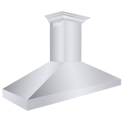 ZLINE 60 in. Professional Convertible Vent Wall Mount Range Hood in Stainless Steel with Crown Molding (597CRN-60) side.