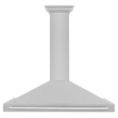 ZLINE 48 in. Convertible Satin Stainless Steel Wall Mount Range Hood with Stainless Steel Handle (KB4SNX-48) front.