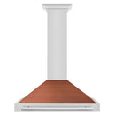 ZLINE 36 in. Convertible Stainless Steel Range Hood with Copper Shell and Stainless Steel Handle (KB4STX-C-36) front.