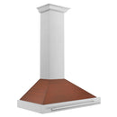 ZLINE 36 in. Convertible Stainless Steel Range Hood with Copper Shell and Stainless Steel Handle (KB4STX-C-36) side.
