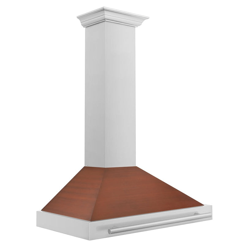 ZLINE 36 in. Convertible Stainless Steel Range Hood with Copper Shell and Stainless Steel Handle (KB4STX-C-36) side.