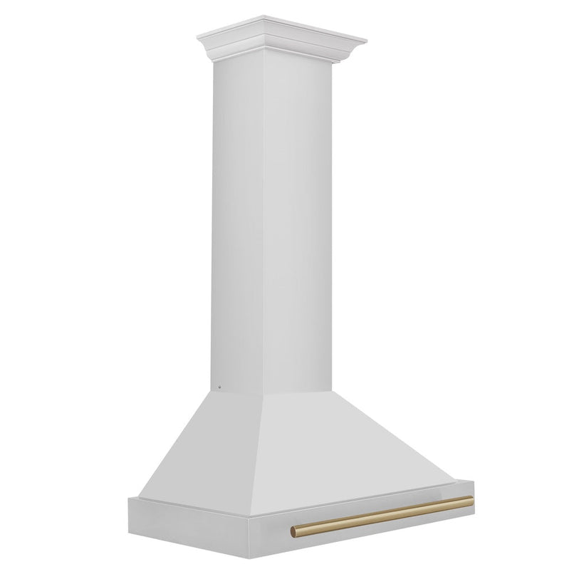 ZLINE Autograph Edition 30 in. Convertible Stainless Steel Range Hood with Stainless Steel Shell and Champagne Bronze Accents (KB4STZ-30-CB) side.