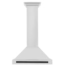 ZLINE Autograph Edition 30 in. Convertible Stainless Steel Range Hood with Stainless Steel Shell and Matte Black Accents (KB4STZ-30-MB) front.