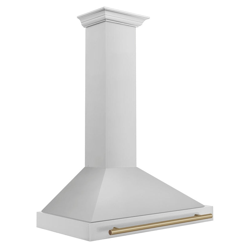ZLINE Autograph Edition 36 in. Convertible Stainless Steel Range Hood with Stainless Steel Shell and Champagne Bronze Accents (KB4STZ-36-CB) side.