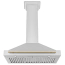 ZLINE Autograph Edition 36 in. Convertible Stainless Steel Range Hood with Stainless Steel Shell and Polished Gold Accents (KB4STZ-36-G) under.