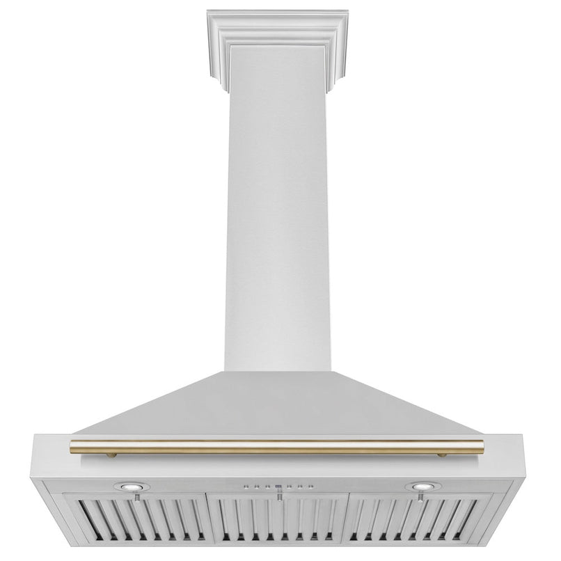 ZLINE Autograph Edition 36 in. Convertible Stainless Steel Range Hood with Stainless Steel Shell and Polished Gold Accents (KB4STZ-36-G) under.