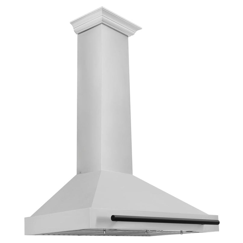 ZLINE Autograph Edition 36 in. Convertible Stainless Steel Range Hood with Stainless Steel Shell and Matte Black Accents (KB4STZ-36-MB)
