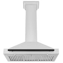 ZLINE Autograph Edition 36 in. Convertible Stainless Steel Range Hood with Stainless Steel Shell and Matte Black Accents (KB4STZ-36-MB) under.
