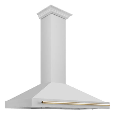 ZLINE Autograph Edition 48 in. Convertible Stainless Steel Range Hood with Stainless Steel Shell and Polished Gold Accents (KB4STZ-48-G)