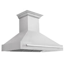 ZLINE 48 in. Satin Stainless Steel Wall Mount Range Hood with Stainless Steel Handle (8654SNX-48)