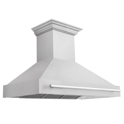 ZLINE 48 in. Satin Stainless Steel Wall Mount Range Hood with Stainless Steel Handle (8654SNX-48)