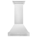 ZLINE 30 in. Satin Stainless Steel Wall Mount Range Hood with Stainless Steel Handle (8654SNX-30) front.