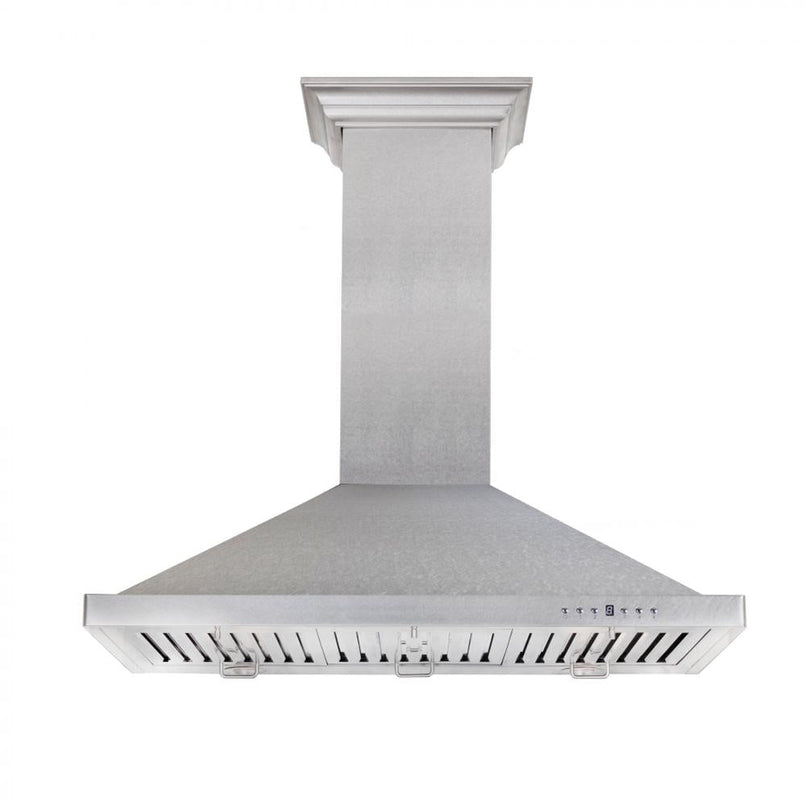 ZLINE 36 in. Designer Series Satin Stainless Steel Convertible Vent Wall Mount Range Hood (8KBS-36) under.