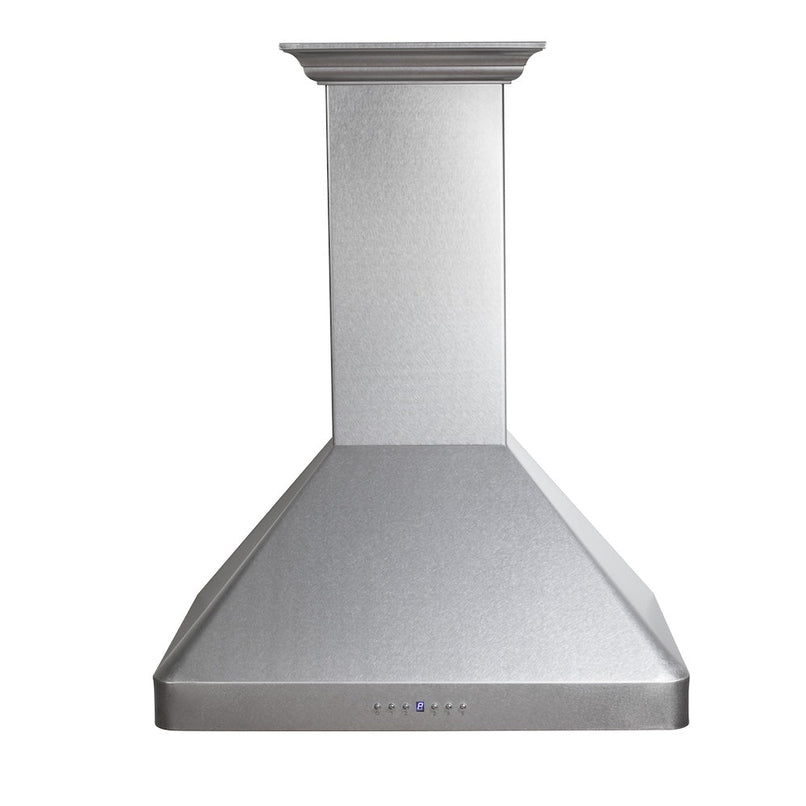 ZLINE 30 in. Ducted Wall Mount Range Hood in Satin Stainless Steel (8KF2S-30) front.