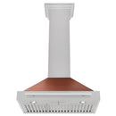 ZLINE 30 in. Convertible Satin Stainless Steel Wall Mount Range Hood with Copper Shell and Stainless Steel Handle (KB4SNX-C-30)