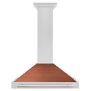 ZLINE 36 in. Convertible Satin Stainless Steel Wall Mount Range Hood with Copper Shell and Stainless Steel Handle (KB4SNX-C-36)
