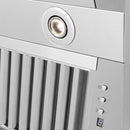ZLINE 58 in. Ducted Wall Mount Range Hood Insert in Stainless Steel (721-58) built-in lighting.