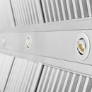 ZLINE 58 in. Ducted Wall Mount Range Hood Insert in Stainless Steel (721-58) built-in lighting.