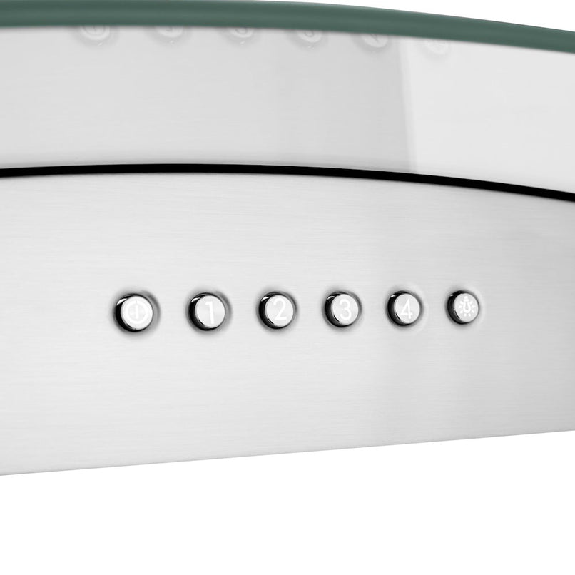 ZLINE 30 in. Alpine Series Convertible Island Mount Range Hood in Stainless Steel and Glass (ALP70IS-30)