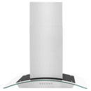 ZLINE 30 in. Alpine Series Convertible Island Mount Range Hood in Stainless Steel and Glass (ALP70IS-30) front.