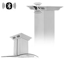 ZLINE 30 in. CrownSound™ Ducted Vent Island Mount Range Hood in Stainless Steel and Glass with Built-in Bluetooth Speakers (GL5iCRN-BT-30)