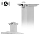 ZLINE 48 in. CrownSound™ Ducted Vent Island Mount Range Hood in Stainless Steel with Built-in Bluetooth Speakers (KE2iCRN-BT-48)