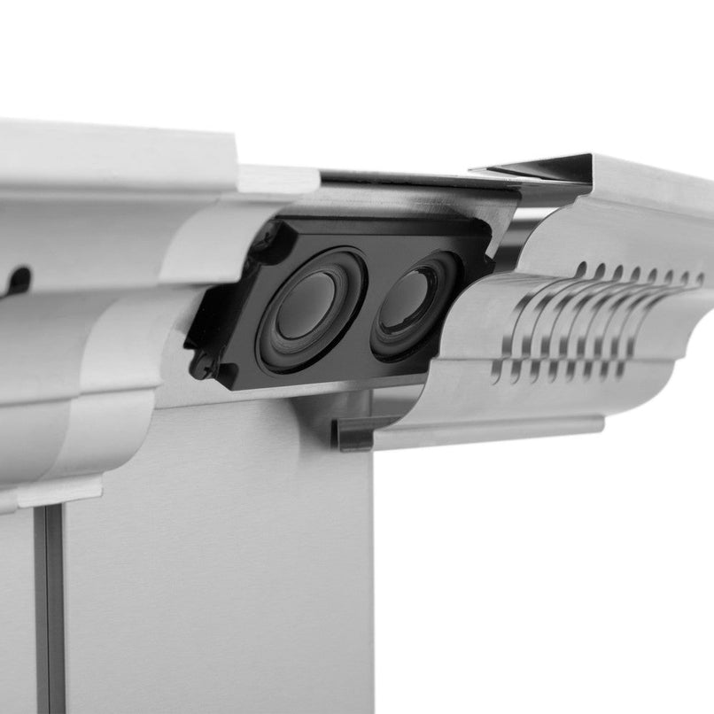 ZLINE 48 in. CrownSound™ Ducted Vent Island Mount Range Hood in Stainless Steel with Built-in Bluetooth Speakers (KE2iCRN-BT-48)