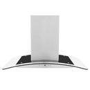 ZLINE 36 in. Convertible Vent Island Mount Range Hood in Stainless Steel and Glass (GL5i-36) front.