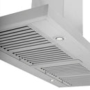 ZLINE 48 in. Convertible Island Mount Range Hood in Stainless Steel (KL3i-48) built-in lighting.