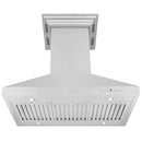 ZLINE 42 in. CrownSound™ Ducted Vent Island Mount Range Hood in Stainless Steel with Built-in Bluetooth Speakers (KL3iCRN-BT-42) front, under.