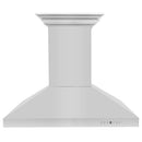 ZLINE 42 in. CrownSound™ Ducted Vent Island Mount Range Hood in Stainless Steel with Built-in Bluetooth Speakers (KL3iCRN-BT-42) front.
