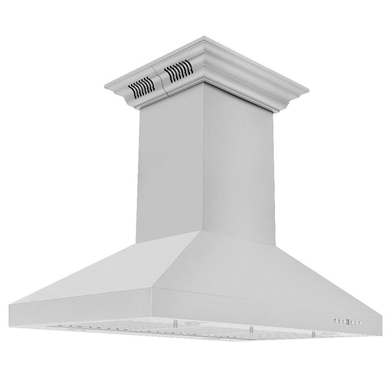 ZLINE 30 in. CrownSound™ Ducted Vent Island Mount Range Hood in Stainless Steel with Built-in Bluetooth Speakers (KL3iCRN-BT-30)