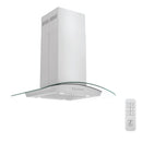 ZLINE 36 in. Alpine Series Convertible Island Mount Range Hood in Stainless Steel and Glass (ALP70IS-36)