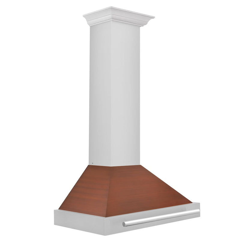 ZLINE 30 in. Convertible Stainless Steel Range Hood with Copper Shell and Stainless Steel Handle (KB4STX-C-30) side.