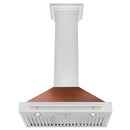 ZLINE 30 in. Convertible Stainless Steel Range Hood with Copper Shell and Stainless Steel Handle (KB4STX-C-30) front, under.