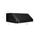 ZLINE 36 in. 600 CFM Ducted Under Cabinet Range Hood in Black Stainless Steel (BS623-36) dimensional diagram.