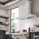 ZLINE 42 in. Convertible Vent Wall Mount Range Hood in Stainless Steel (KE-42) in a luxury kitchen.