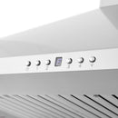 ZLINE 30 in. CrownSound™ Ducted Vent Wall Mount Range Hood in Stainless Steel with Built-in Bluetooth Speakers (KF1CRN-BT-30) buttons.