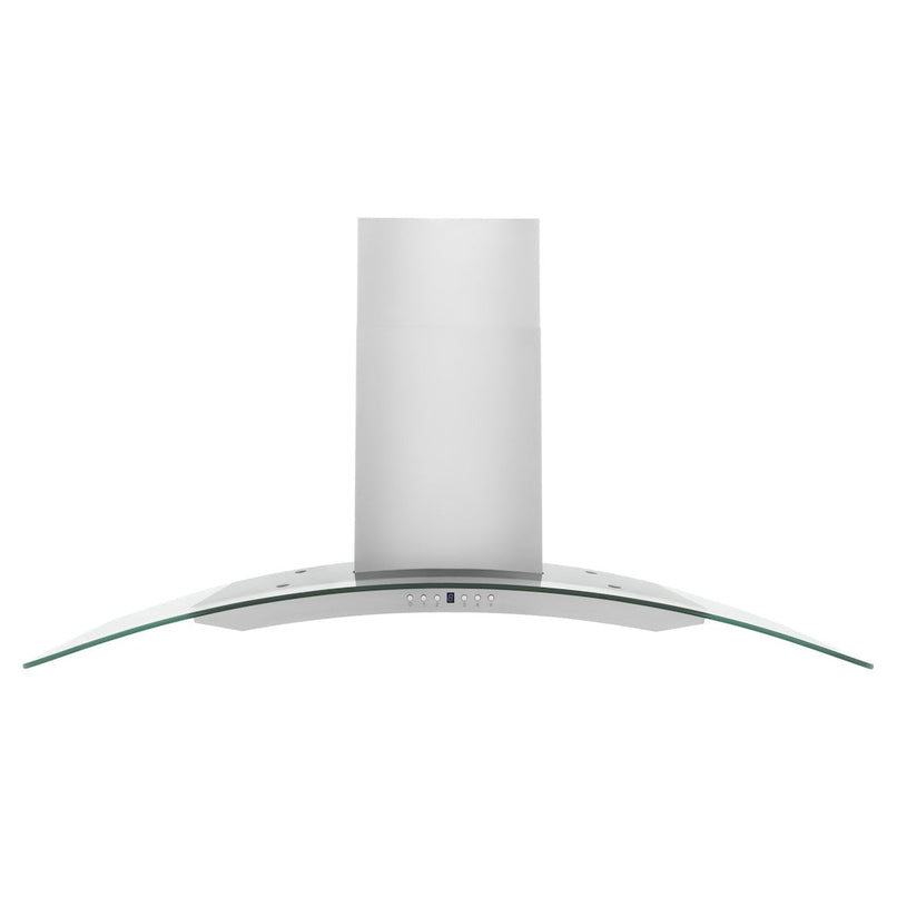 ZLINE 48 in. Convertible Vent Convertible Vent Wall Mount Range Hood in Stainless Steel and Glass (KN4-48) front.