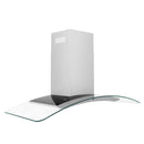 ZLINE 48 in. Convertible Vent Convertible Vent Wall Mount Range Hood in Stainless Steel and Glass (KN4-48) side.