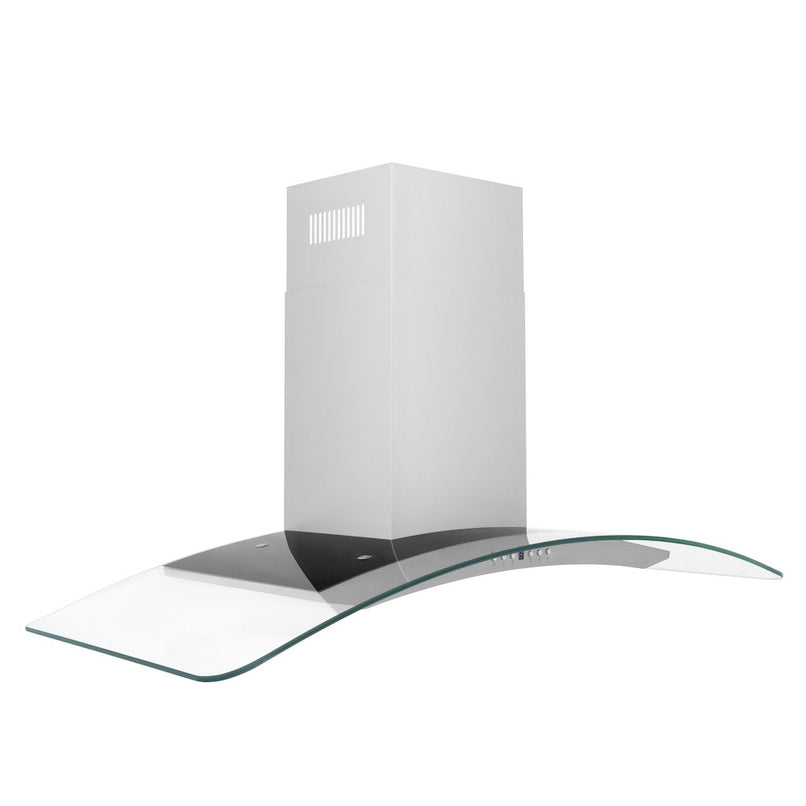 ZLINE 48 in. Convertible Vent Convertible Vent Wall Mount Range Hood in Stainless Steel and Glass (KN4-48) side.